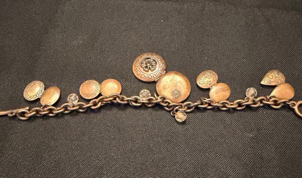Steampunk Romantic Vintage Antique Brass Five-Locket Charm Bracelet Size 7”